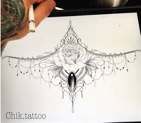 underboob tattoo simple|Designs for Women